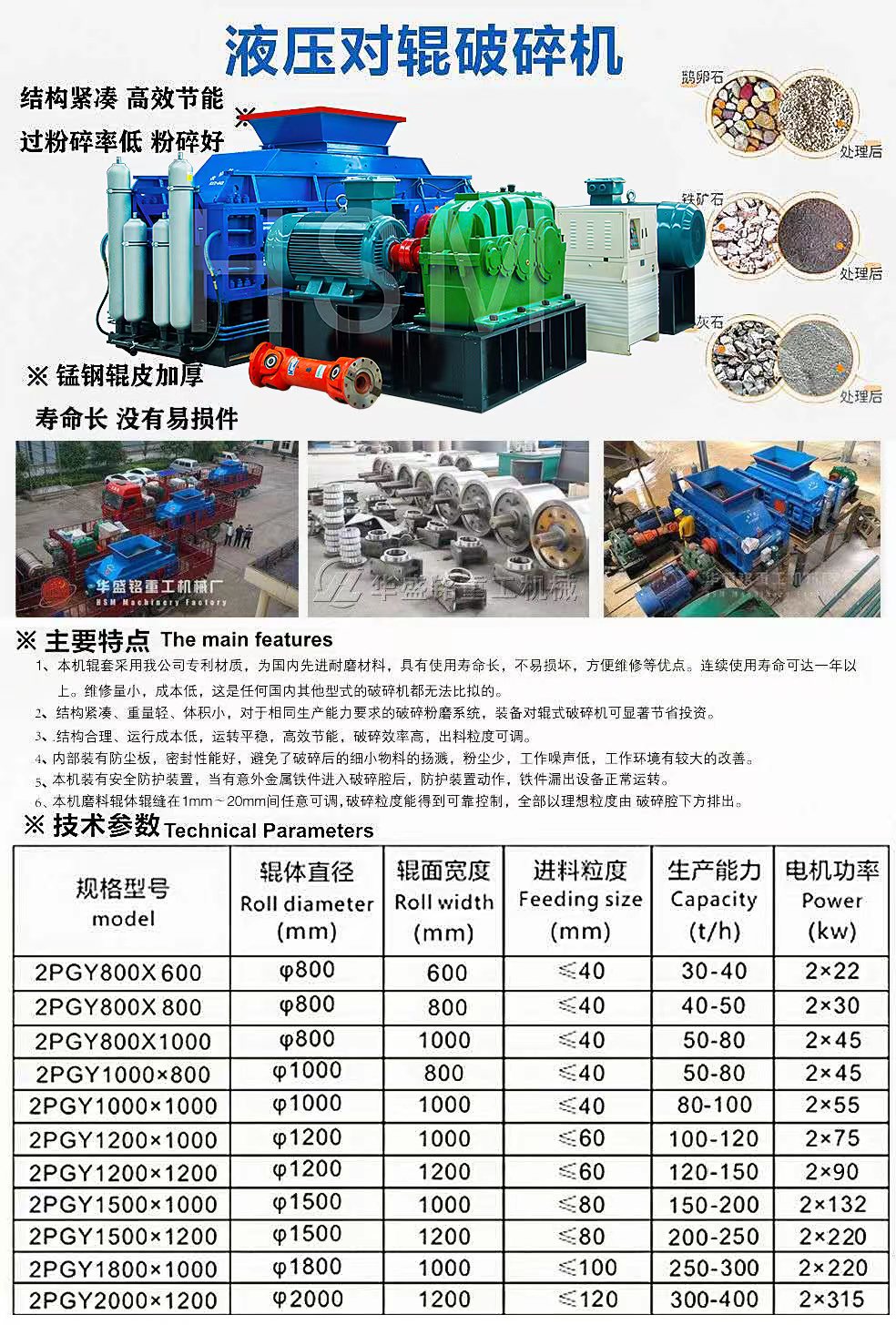 對輥破碎機參數